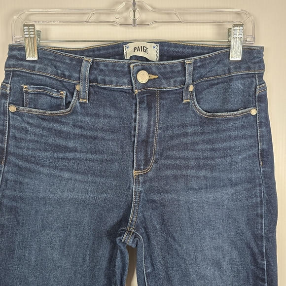 PAIGE Women's Midnight Blue Verdugo Ankle Jeans Raw Hem Size 30 - Picture 3 of 14